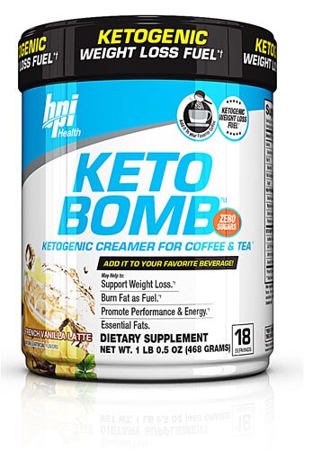 BPI Sports KETO BOMB™ Ketogenic Creamer For Coffee & Tea French Vanilla Latte -- 18 Servings