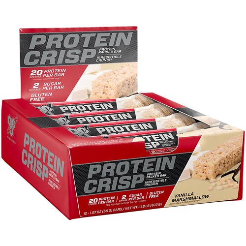 BSN Protein Crisp Bars Vanilla Marshmallow -- 12 Bars