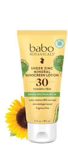 Babo Botanicals Clear Zinc SPF 30 Sunscreen Lotion Fragrance Free