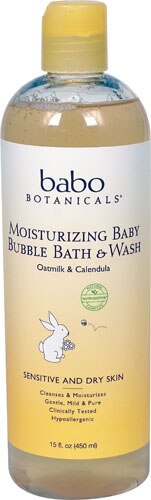 Babo Botanicals Moisturizing Baby Bubble Bath & Wash with Comforting Oatmilk Calendula