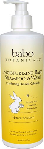 Babo Botanicals Moisturizing Baby Shampoo & Wash Comforting Oatmilk Calendula