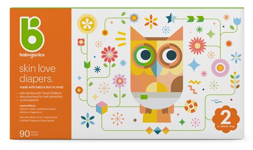 Babyganics Skin Love Diapers Size 2 -- 90 Pack