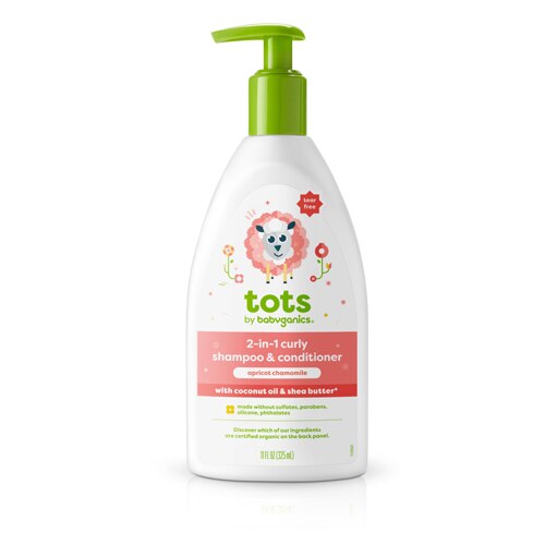 Babyganics Tots 2-in-1 Curly Hair Shampoo & Conditioner Apricot Chamomile -- 11 fl oz