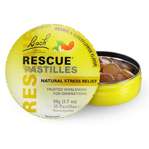 Bach Rescue Pastilles Natural Stress Relief Original Orange and Elderflower