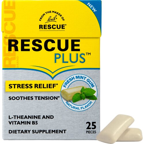 Bach Rescue Plus™ Stress Relief Gum Natural Mint -- 25 Pieces