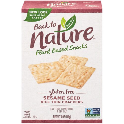 Back To Nature Gluten Free Thin Rice Crackers Sesame Seed -- 4 oz