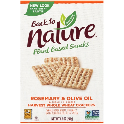 Back To Nature Harvest Whole Wheat Crackers Rosemary & Olive Oil -- 8.5 oz