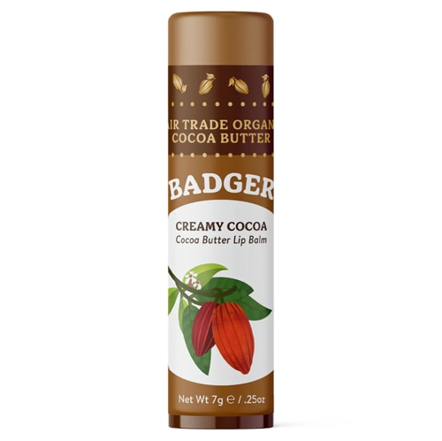 Badger Organic Cocoa Butter Lip Balm Creamy Cocoa -- 0.25 oz