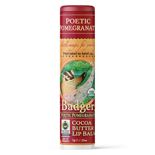 Badger Organic Cocoa Butter Lip Balm Poetic Pomegranate