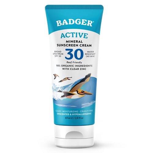 Badger SPF 30 Active Mineral Sunscreen Cream -- 2.9 fl oz