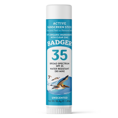 Badger SPF 35 Active Mineral Sunscreen Face Stick -- 0.65 oz