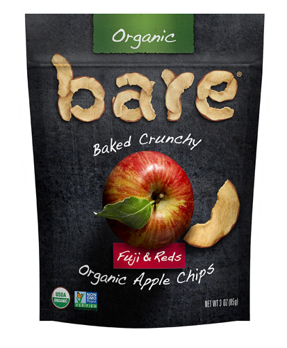 Bare Organic Baked Crunchy Apple Chips Gluten Free Fuji &amp; Reds -- 3 oz