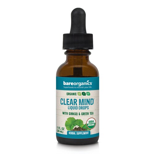 BareOrganics Clear Mind Liquid Drops Organic