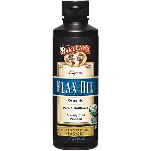 705875000055 - Organic Lignan Flax Oil, Barlean’s, 12 fluid oz