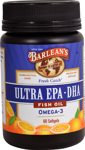 Barlean's Ultra EPA DHA Double Potency Omega-3 Orange -- 60 Softgels