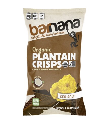 Barnana Organic Plantain Crisps Sea Salt -- 4 oz