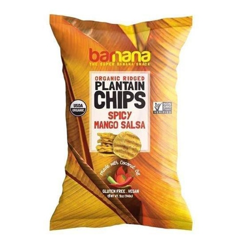 Barnana Organic Ridged Plantain Chips Spicy Mango Salsa -- 5 oz
