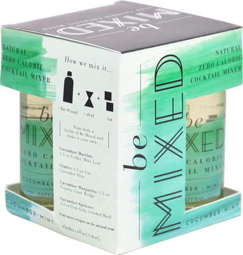 Be Mixed Natural Zero Calorie Cocktail Mixer Cucumber Mint -- 4 Bottles