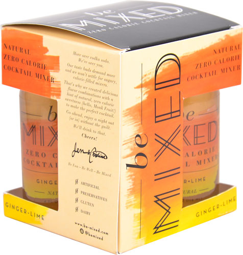 Be Mixed Natural Zero Calorie Cocktail Mixer Ginger Lime -- 4 Bottles
