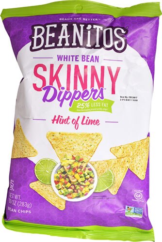 Beanitos Black Bean Skinny Dippers Gluten Free -- Hint of Lime -- 10 oz