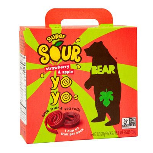 Bear Real Fruit Yoyos Super Sour Strawberry & Apple