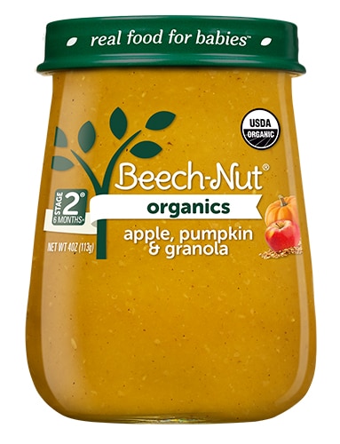 Beech-Nut Organics Stage 2 Apple Pumpkin & Granola -- 4 oz Each / Pack of 10