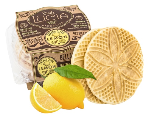 Bella Lucia Pizzelles Waffle Cookie Gluten Free Fresa Citro Lemon -- 6 oz