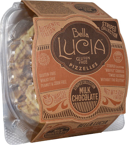 Bella Lucia Pizzelles Waffle Cookie Gluten Free Milk Chocolate -- 5.2 oz
