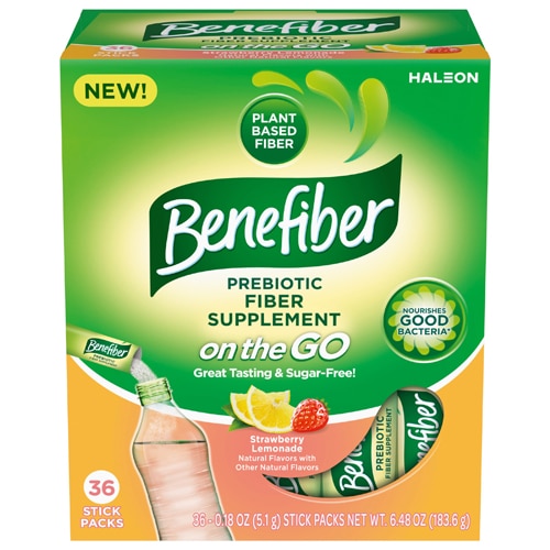 Benefiber Prebiotic Fiber Supplement Sticks Strawberry Lemonade