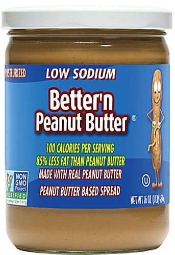 Better N Peanut Butter Peanut Butter Based Spread Gluten Free Low Sodium Creamy -- 16 oz