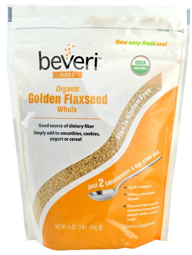 Beveri Organic Golden Flaxseed Whole -- 16 oz