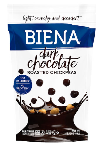Biena Roasted Chickpea Snacks Dark Chocolate -- 3.15 oz