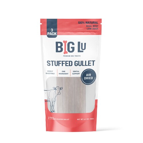 Big Lu Natural Dog Treats Beef Stuffed Gullet Air Dried