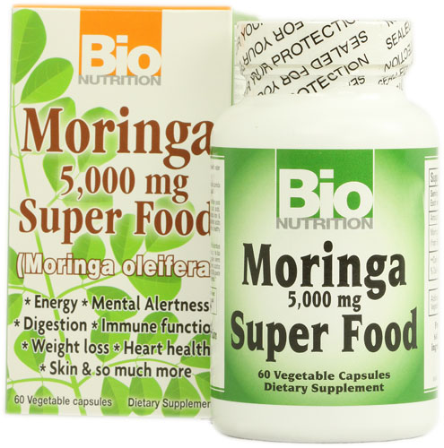 Bio Nutrition Moringa Super Food -- 5000 mg - 60 Vegetable Capsules