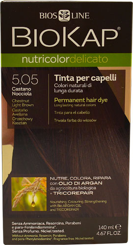 BioKap Nutricolor Permanent Hair Dye 5.05 Chestnut Light Brown -- 4.67 fl oz