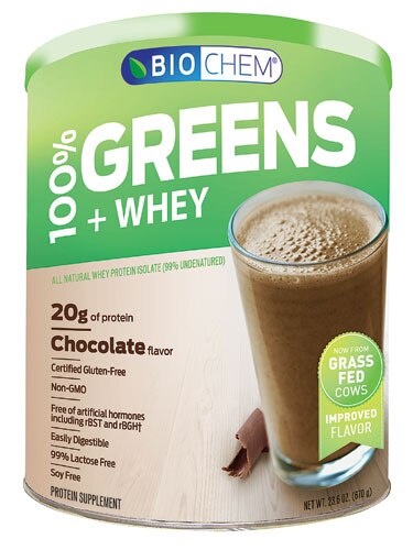 Biochem Sports Greens and Whey Protein Powder Chocolate -- 23.6 oz