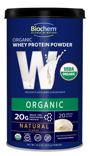 Biochem Sports Organic 100% Whey Protein Powder Natural -- 10.5 oz