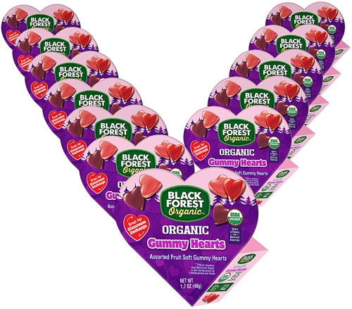 Black Forest Organic® Valentine Gummy Hearts Candy Assorted Fruit -- 12 Boxes