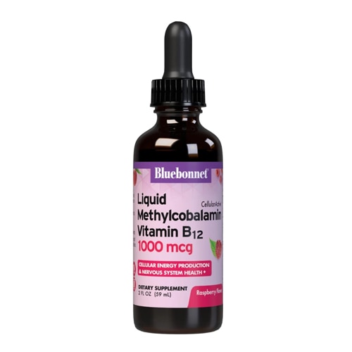 Bluebonnet Nutrition Liquid Methylcobalamin Vitamin B12 Natural Raspberry