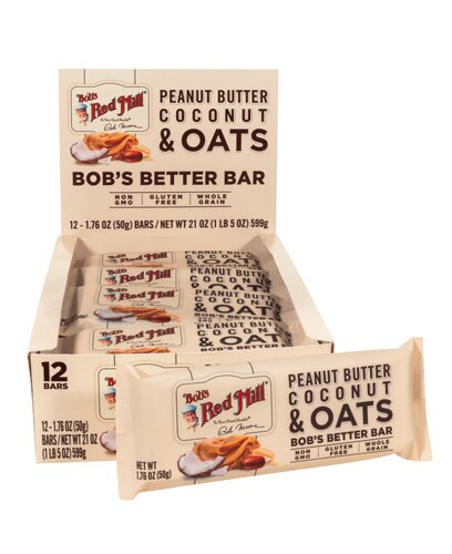 Bob's Red Mill Gluten Free Bob's Better Bar Peanut Butter Coconut & Oats -- 12 Bars
