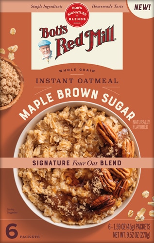 Bob's Red Mill Gluten Free Non-GMO Oatmeal Packets Brown Sugar Maple