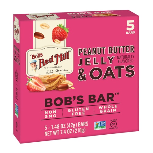Bob's Red Mill Gluten Free Oat Bar Peanut Butter Jelly & Oats