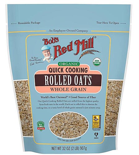 Bob's Red Mill Organic Whole Grain Rolled Oats Quick Cooking -- 32 oz