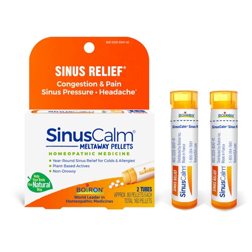 Boiron SinusCalm Sinus Relief - 2 Tubes of 80 Pellets -- 160 Pellets