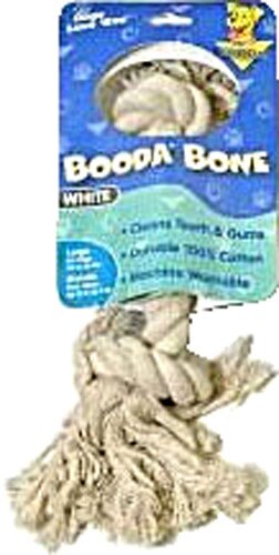 Booda 2 Knot Rope Bone Dog Tug Toy White Large -- 1 Toy