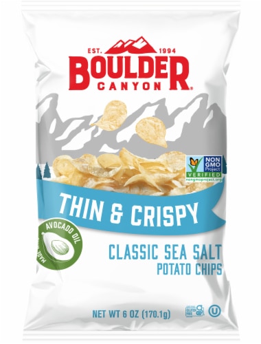 Boulder Canyon Avocado Oil Thin & Crispy Potato Chips Classic Sea Salt