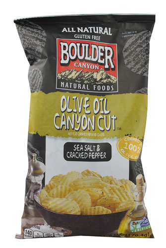 Boulder Canyon Natural Foods Canyon Cut Kettle Cooked Potato Chips Sea Salt and Cracked Pepper -- 6 oz