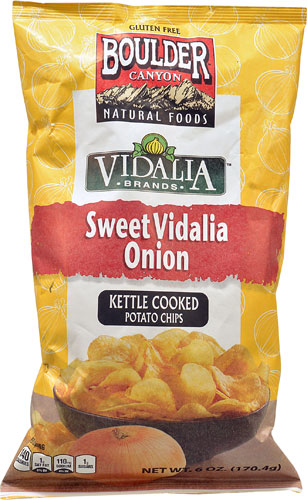 Boulder Canyon Natural Foods Kettle Cooked Potato Chips Sweet Vidalia Onion -- 6 oz