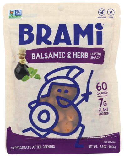 Brami Italian Snacking Lupini Beans Balsamic & Oregano -- 5.3 oz