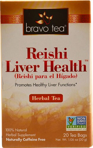 Bravo Tea Non-GMO Reishi Liver Health Herbal Tea -- 20 Tea Bags